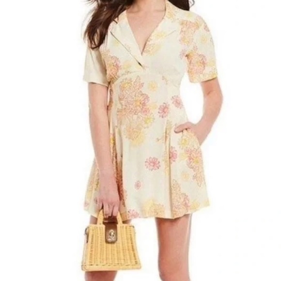 Free People Hawaii Mini Dress Cream Color Combo - Picture 2 of 13